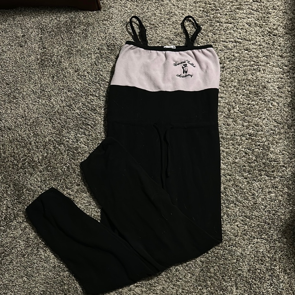 Pink and Black Stretchy Jumpsuit with Slim Fit perfect for Ballet Warmups